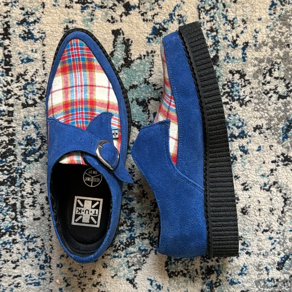 TUK Blue Plaid Creepers unisex - Picture 2 of 2